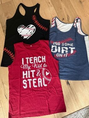 Baseball Mom Graphic Tank Top bundle of 3 size small